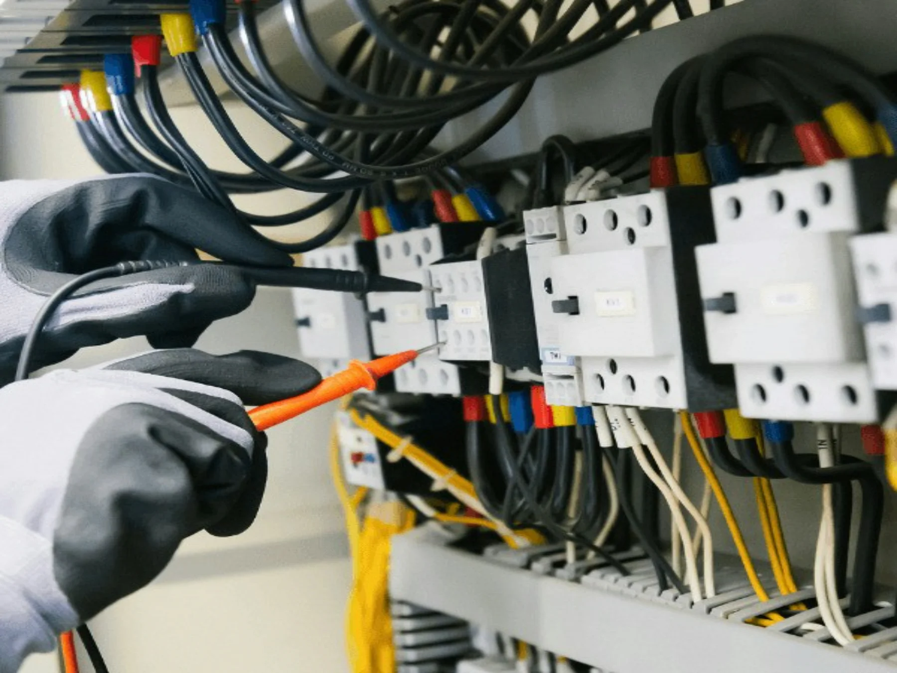 Electrical wiring and equipment connections — stock photograph