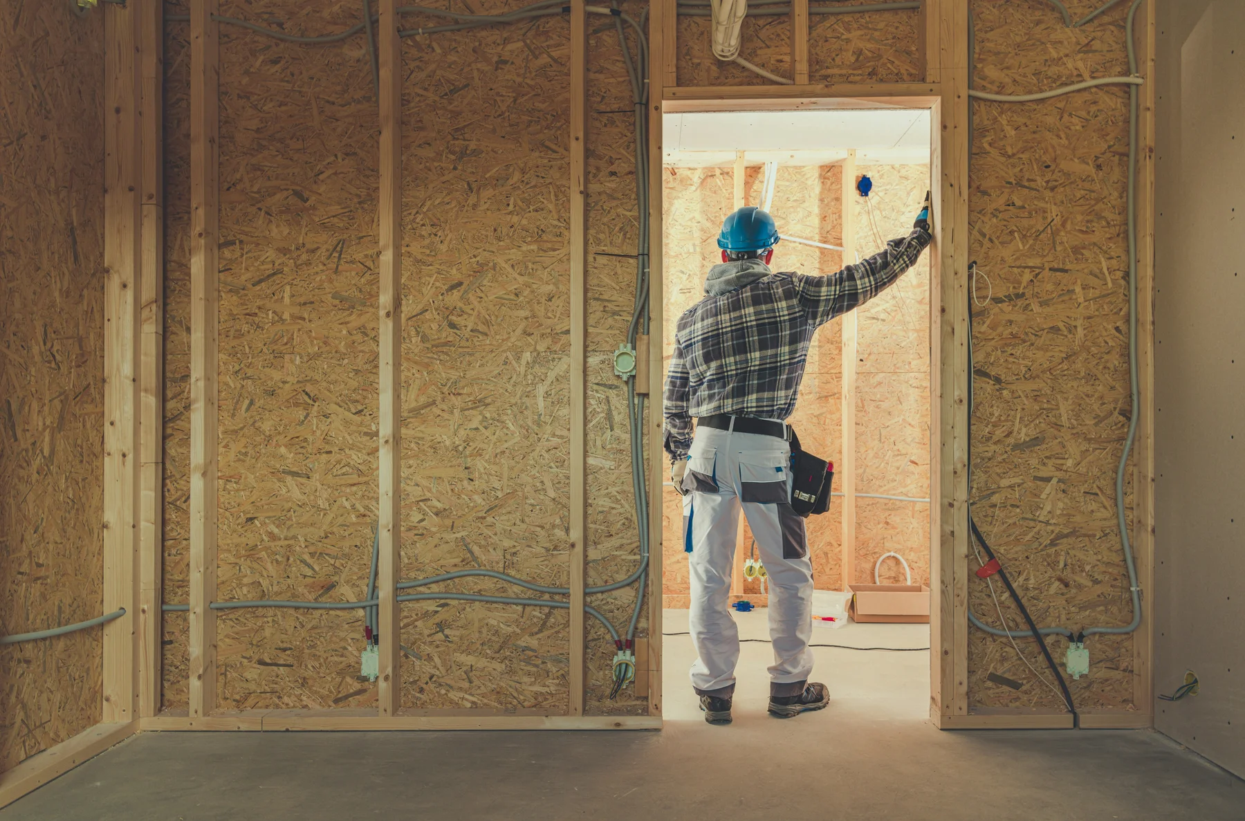 Home renovation at the framing stage — stock photograph